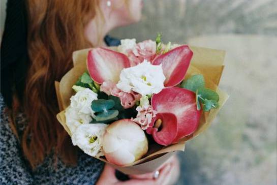 Boutonniere made with preserved flowers